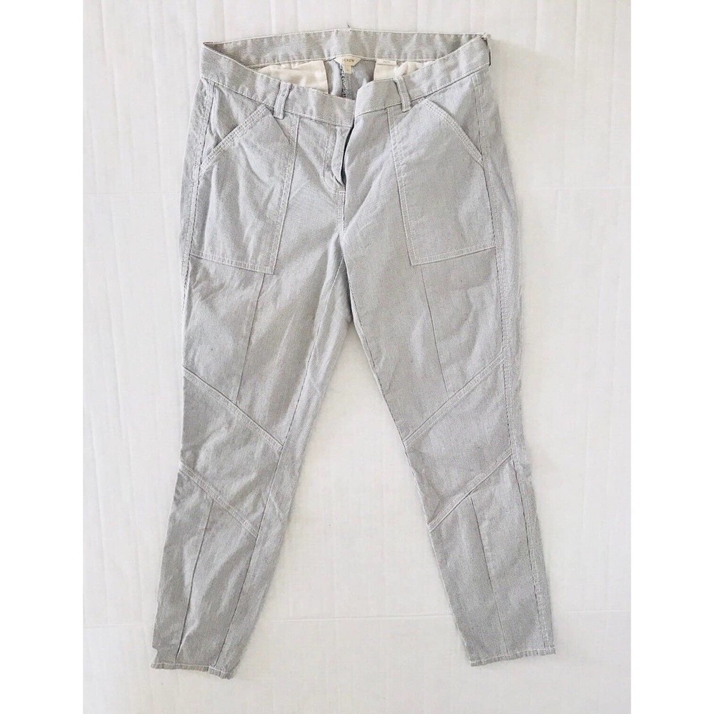 J crew | Womens Pinstripe Pants Size 2 Blue Skinny Ankle City Fit Stretch